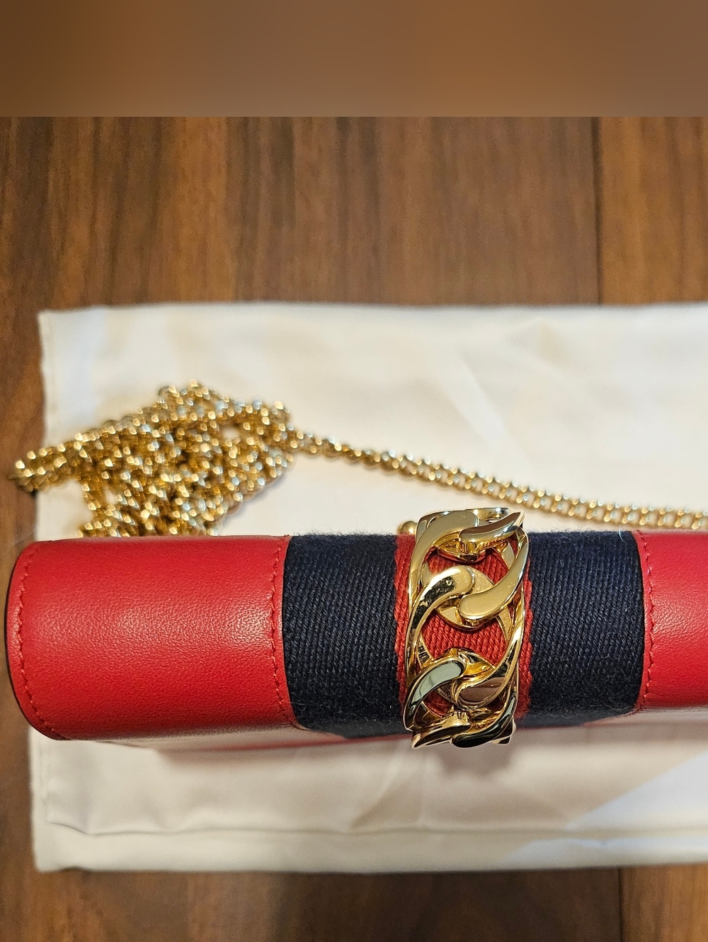 GUCCI Super Mini Sylvie Clutch/Crossbody - Red - Picture 7 of 14